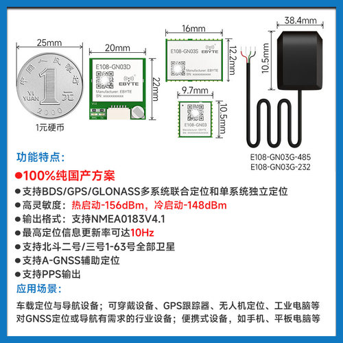 GPS/BDS/GLONASS多模卫星定位模块高精度北斗导航GNSS模组低功耗 - 图0
