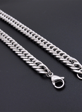 69克 龙骨男士镀金项链复古银色链子粗犷个性潮男粗款男人马鞭链