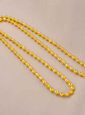 新款铜镀金女款金色圆珠锁骨链