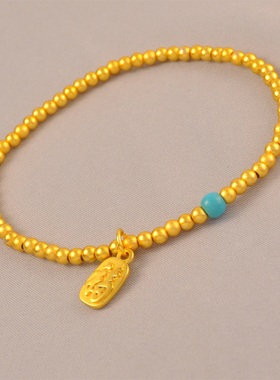 原创轻奢金色圆珠手链女款百搭