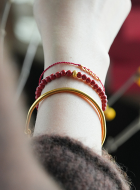 shannai原创天然朱砂本命年手串