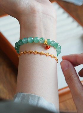 shannai原创宝相纹花925纯银手链