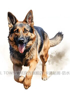德国牧羊犬贴画德牧贴画车贴门贴墙贴家居装饰宠物店玻璃橱窗贴画