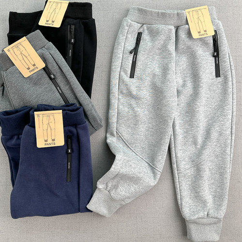针织运动裤110-170 拉链口袋 男童春秋时尚卫裤 秋装新品外贸风格 - 图0
