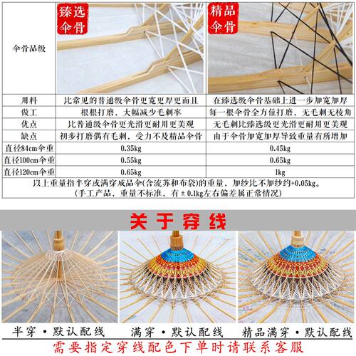 非遗纯手工油纸伞晴雨两用国风复古风伞汉服古代舞蹈道具绿茉莉花 - 图0