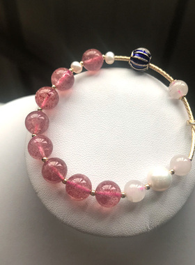 原创设计半水晶半金属手环镯