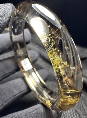 天然精品金发晶钛晶手镯铜发晶钛晶花手镯女水晶饰品