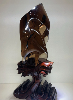 天然茶晶原石摆件开业家居装饰礼品摆件