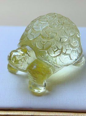 天然水晶金钱龟摆件茶晶白晶紫晶黄晶雕刻龙龟貔貅三足蟾蜍把玩件