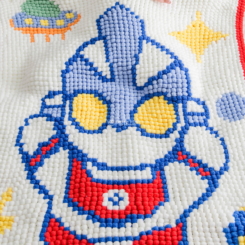 雪球粒diy手工编织凹凸曼盖毯材料包卡通儿童保暖毛线球球毯子织,淘宝优惠券,粉丝福利购,淘宝优惠卷