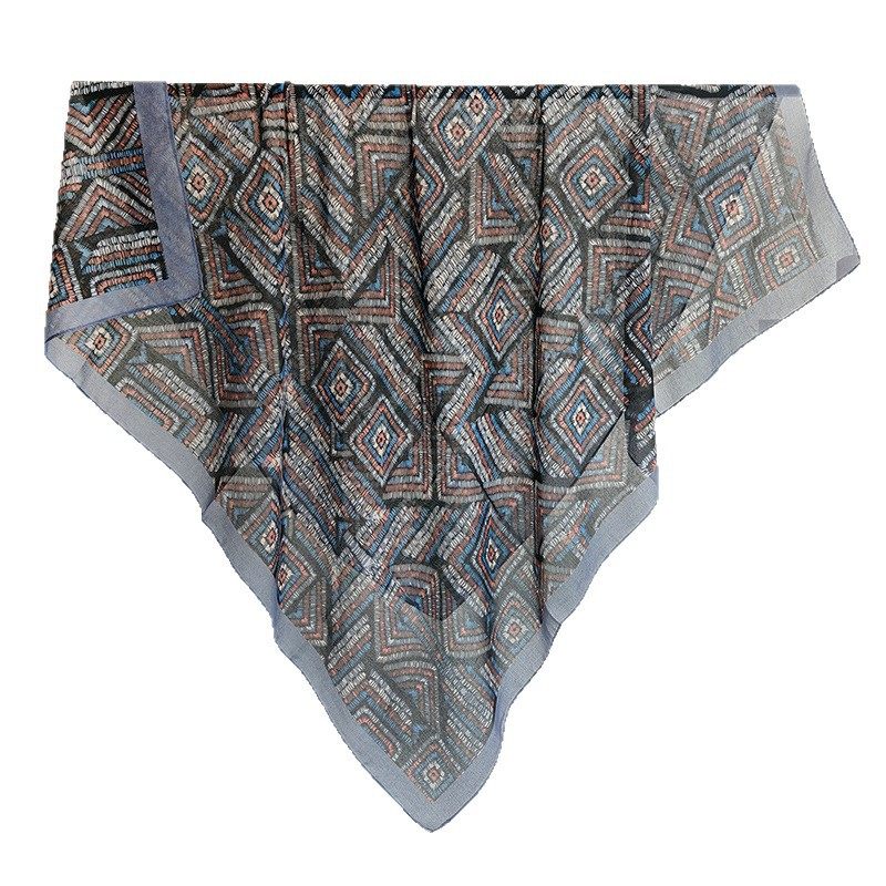 跨境热卖复古几何仿丝棉多功能包头印花方巾防晒披肩围巾女,淘宝优惠券,粉丝福利购,淘宝优惠卷