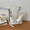 New casual Korean fashion shoulder bag, large capacity, stylish belt decorated crossbody bag, high-end all-match underarm bag