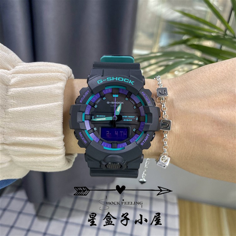 卡西欧G-SHOCK紫屏手表男GA-800BL-1A/100/560防水运动男女手表