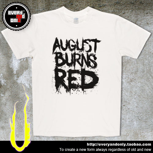 August burns red金属核乐队logo印花图案流行圆领纯棉棉短袖T恤-图3