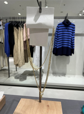 金银不规则极简长款项链毛衣链