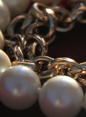 ANN TAYLOR安.泰勒超质感波纹珍珠轻奢百搭手链镀金属欧美街拍款