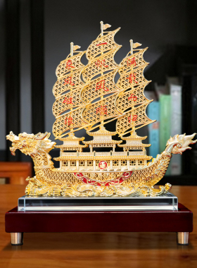 全铜花丝一帆风顺帆船摆件工艺品