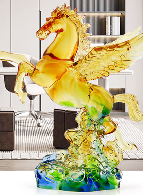 琉璃飞马摆件生肖马乔迁生日礼物