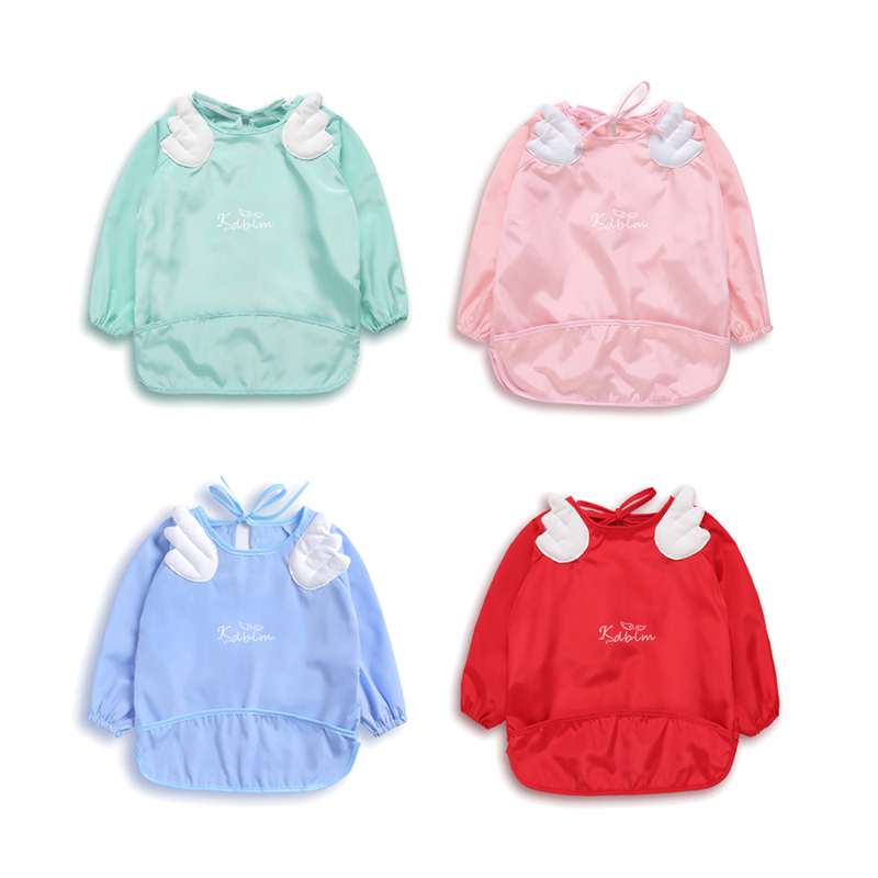 Japanese angel wings baby waterproof bibs eating clothes