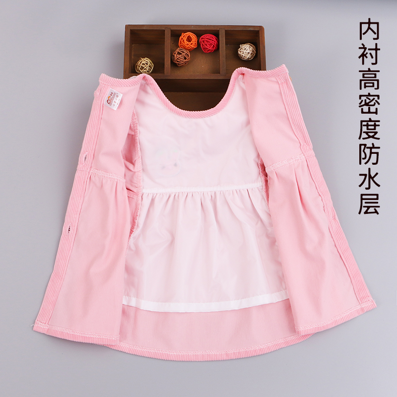 Children's apron waterproof corduroy baby coverall bib