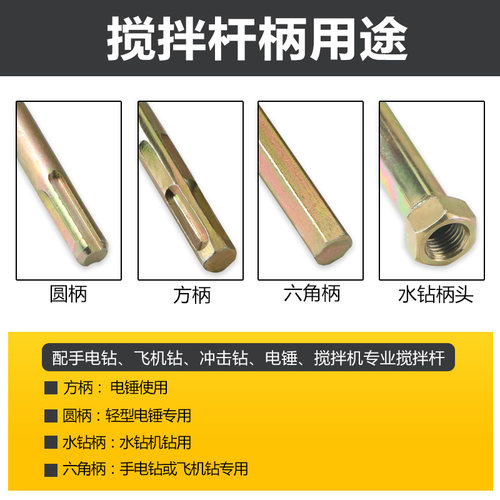 水泥腻子粉搅拌杆腻子搅拌杆打灰搅拌器电钻搅拌搅灰杆电锤冲击钻 - 图0