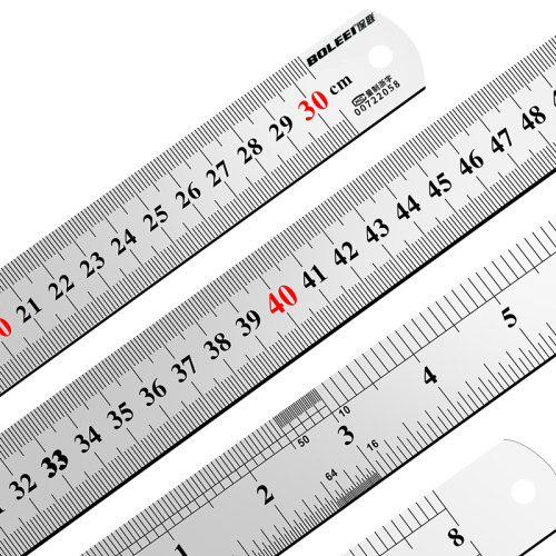 钢尺1米不锈钢直尺铁钢尺加厚硬尺子15cm/30cm/50cm高精度钢板尺-图3