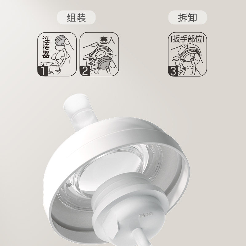 贝亲宽口径奶嘴第三代奶嘴自然离乳吸嘴重力球吸管配件BA153 - 图0