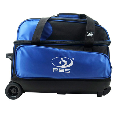 PBS新品1680D标准双球包拉杆保龄球包保龄球袋两球包两球袋 蓝黑 - 图0