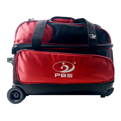 PBS新品1680D标准双球包拉杆保龄球包保龄球袋两球包两球袋红黑-图0