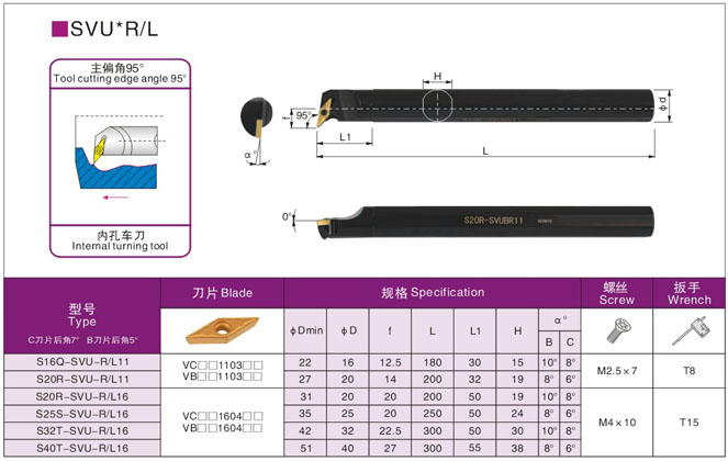 台湾EGO合金刀杆4倍抗震刀杆S16N-SVUBR11/S20Q-SVUBR16内径车刀 - 图1