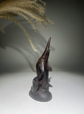 木雕鱼母子情非洲木雕乌木雕手工南非进口