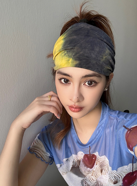 发带扎染舒适发饰宽边