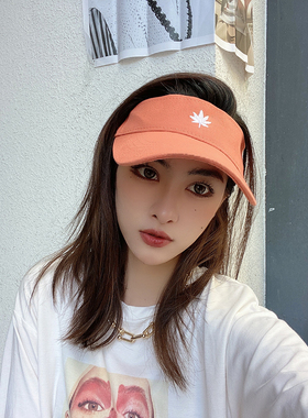网红圆脸宽檐高低户外空顶帽子