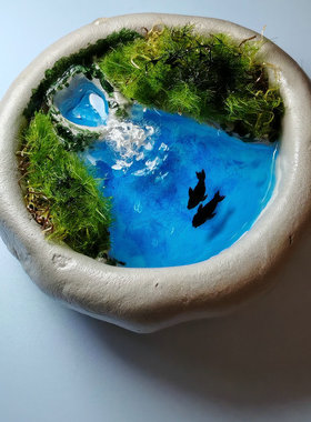 海豚月牙岛深浅海湾微缩山海洋鲸鱼造景观粉色荧光沙滩马尔代夫