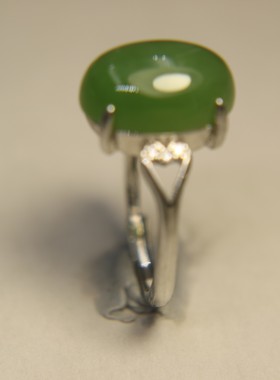 和田玉碧玉戒指银镶玉男戒女戒玉指环耳钉礼物实惠保真/神绚玉器