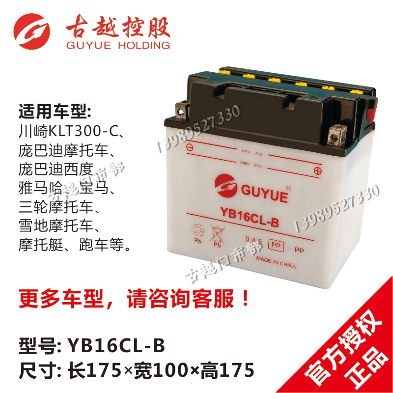 摩托艇电池YB16CL/30CL-B/16AL-A2/YTX30L-BS/12N24-3/Y50电瓶12V - 图0