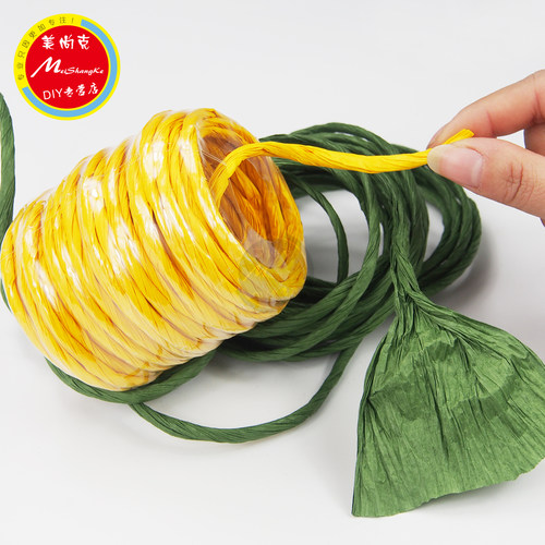 包邮DIY纸藤12米纸花材料拉菲纸绳手工劳技课花艺手揉纸皱纹纸 - 图2