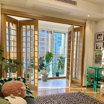 Solid wood Fabry-style folding door Sliding Door Kitchen door Door Bathroom Door Balcony Door glass door Toilet Door