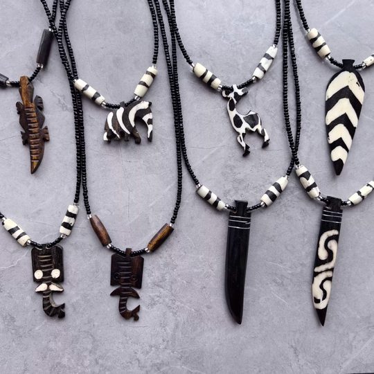 Afrina非洲肯尼亚民族特色手工艺品饰品纪念品礼品牛骨动物骨项链