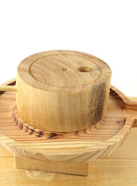 纯手工竹磨盘木制品摆件竹制品家居摆件手工特色竹制品摆件