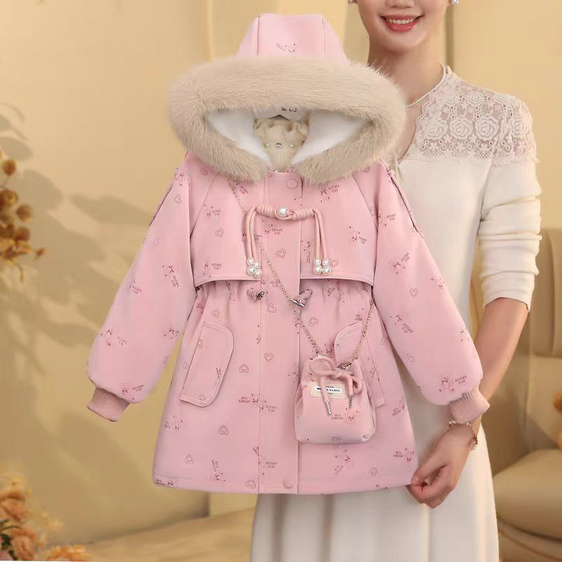 女童冬装加厚加绒外套2025新款儿童洋气中大童冬款皮衣派克服棉衣,淘宝优惠券,粉丝福利购,淘宝优惠卷