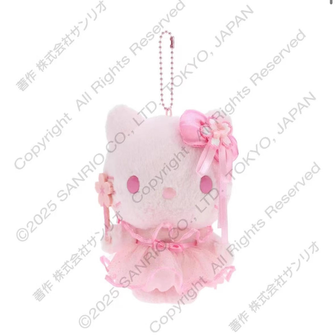 保单2月预售定金 港版三丽鸥粉色樱花Kitty 美乐蒂毛绒挂件娃娃 - 图0