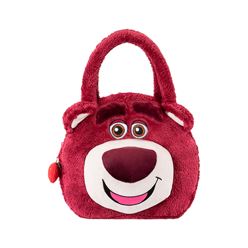 MINISO名创优品草莓熊系列草莓香味萌脸单肩包毛绒斜跨女生手提包 - 图3