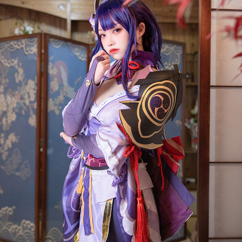 原神cos服雷电将军稻妻城雷神巴尔游戏动漫衣服假发cosplay服装女 - 图2