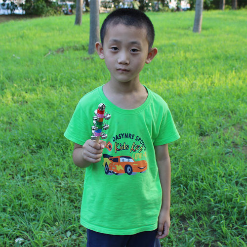幼儿园串铃儿童奥尔夫打击乐器音乐早教教具10铃彩虹棒铃摇铃 - 图0