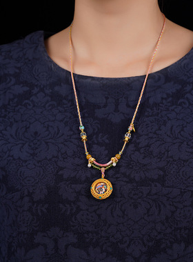 藏式吊坠挂绳小清新唐卡扎基拉姆前世今生项链绳复古民族风手工A