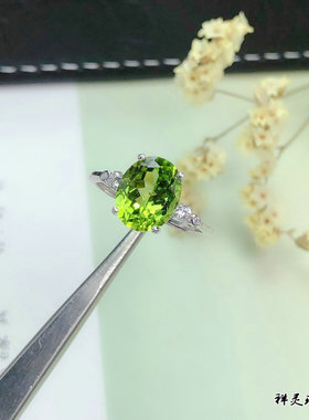 新款925纯银镶天然女水晶戒指