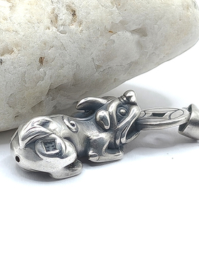 S999纯银3D硬复古泰做旧足银招财貔貅吊坠红黑绳男款女款项链配件