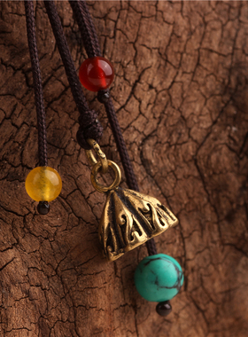 佛珠侧挂配饰铜莲蓬菩提手串挂件