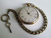 Late Qing Dynasty a long and rich antique silver-case old pocket watch with an eight-character loop